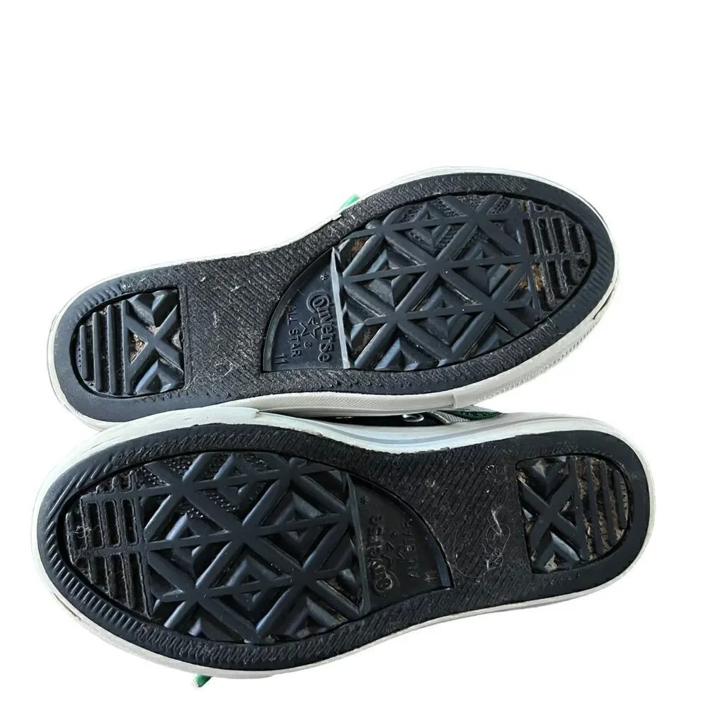 Converse All Stars unisex youth sneakers in grey, green‎ and black size 11